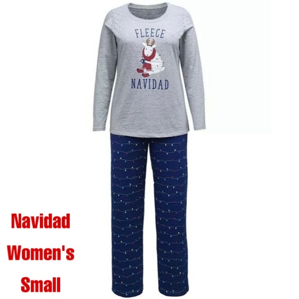 S-NIP Matching Family Christmas “Fleece Navidad” Pajamas Sets